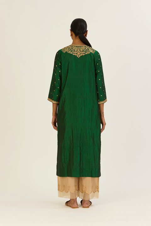 Brinda Kurta and Pant-Dark Green