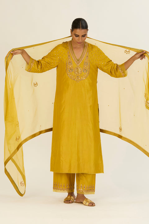 Advika Dupatta-Lime Green