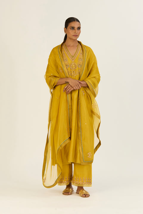 Sanvi Kurta and Pant-Lime Green