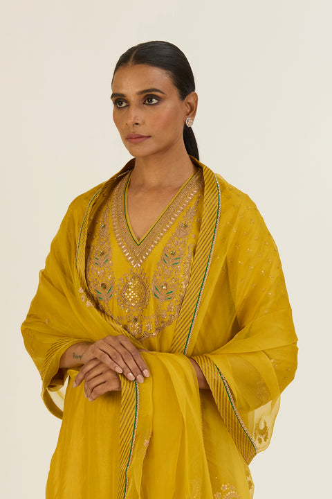 Sanvi Kurta and Pant-Lime Green