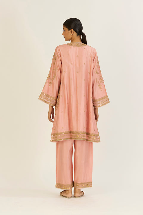 Sehmat Kurta and Pant-Salmon Pink