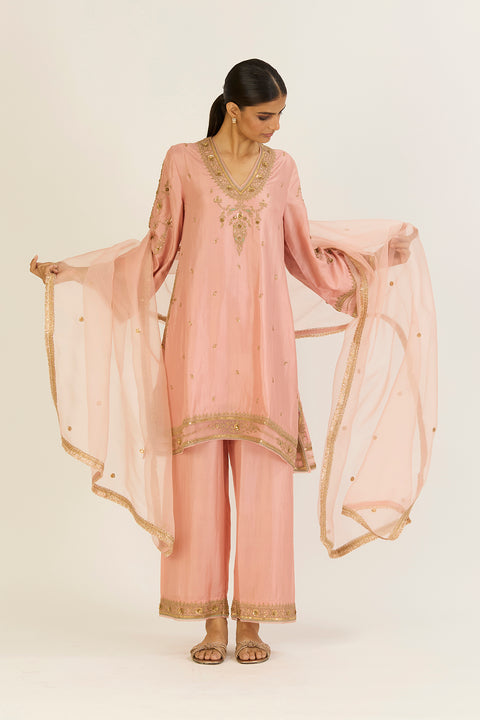 Almas Dupatta-Salmon Pink