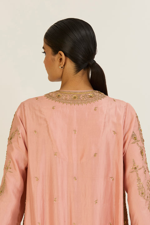 Sehmat Kurta and Pant-Salmon Pink
