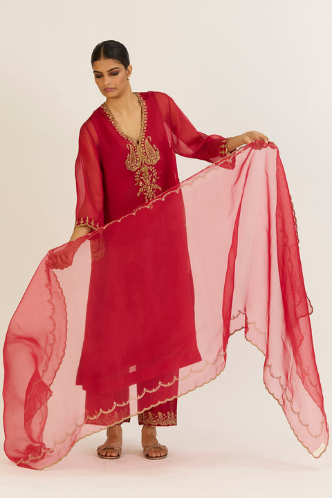 Kaveri Dupatta-Red