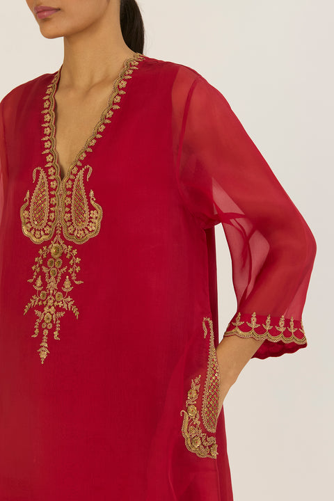 Rysa Kurta and Pant-Red