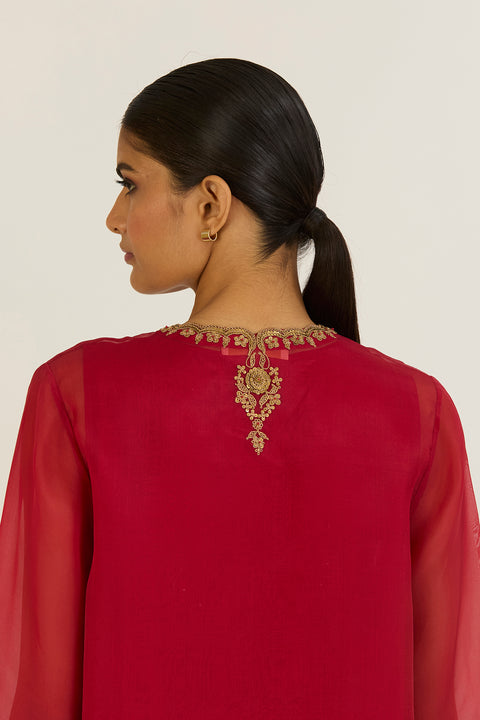 Rysa Kurta and Pant-Red