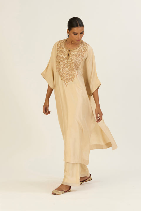 Brinda Kaftan and Pant-Champagne