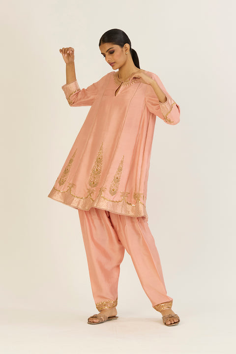 Mehar Kurta and Pant-Salmon Pink