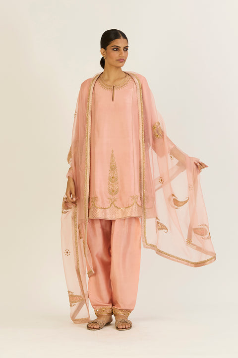 Mehar Kurta and Pant-Salmon Pink