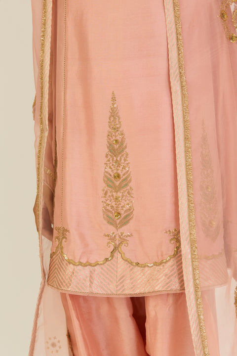 Mehar Kurta and Pant-Salmon Pink