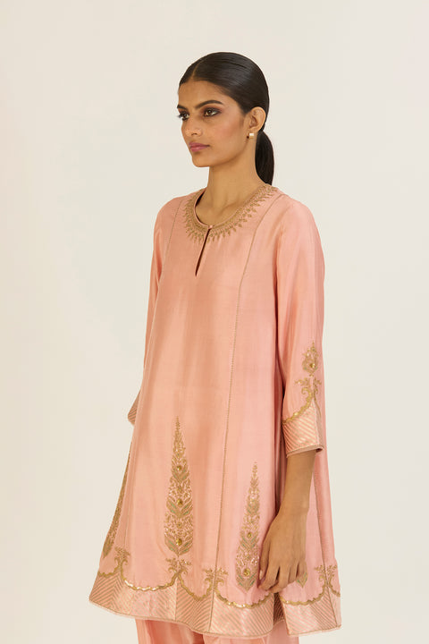 Mehar Kurta and Pant-Salmon Pink
