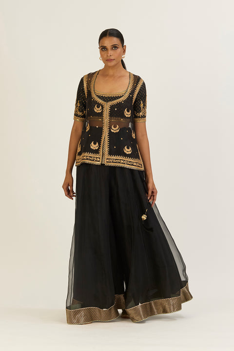Afreen Sharara Set-Black