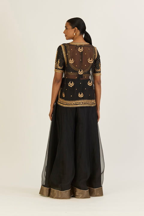 Afreen Sharara Set-Black