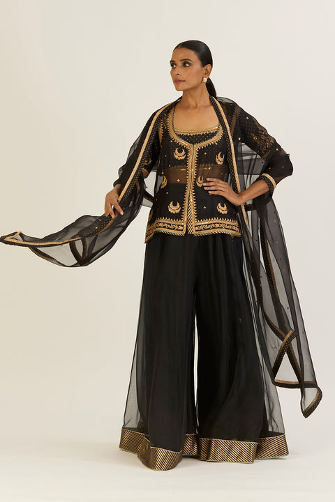 Afreen Sharara Set-Black