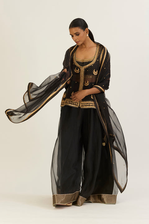 Afreen Sharara Set-Black