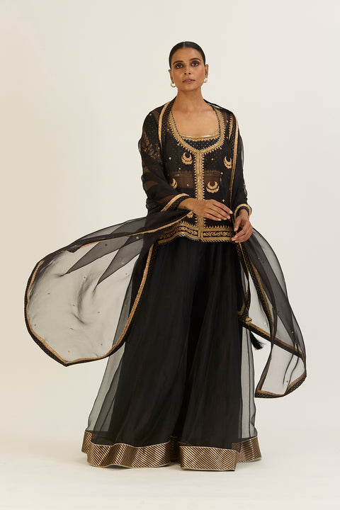 Afreen Sharara Set-Black