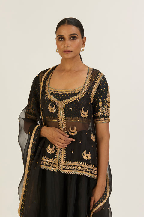 Afreen Sharara Set-Black