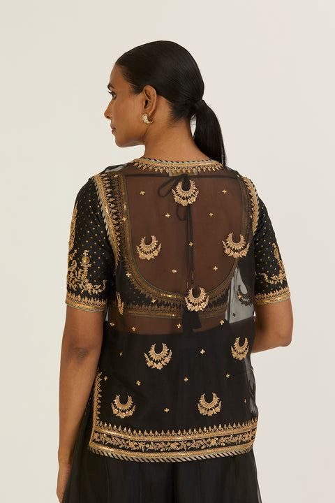 Afreen Sharara Set-Black