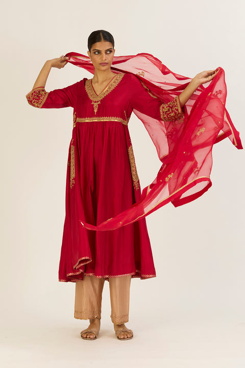 Ajanta Dupatta-Red