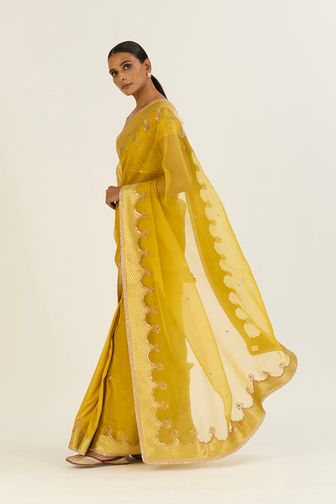 Sania Saree-Lime Green