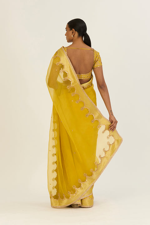 Sania Saree-Lime Green