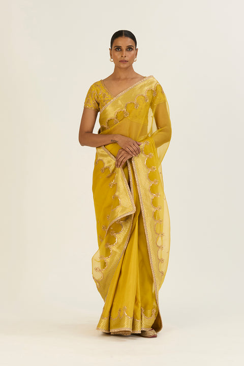 Sania Saree-Lime Green