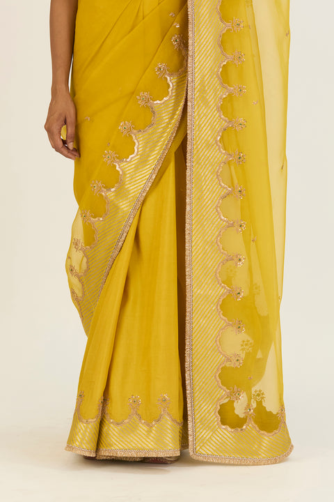 Sania Saree-Lime Green