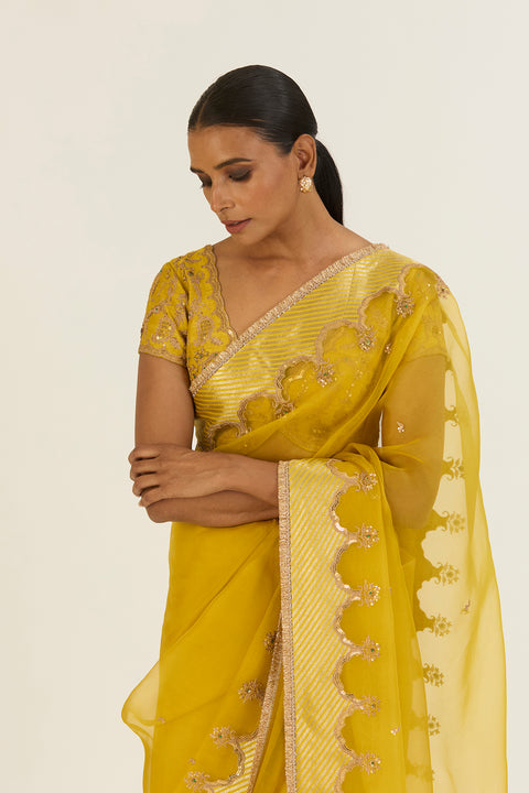 Sania Saree-Lime Green