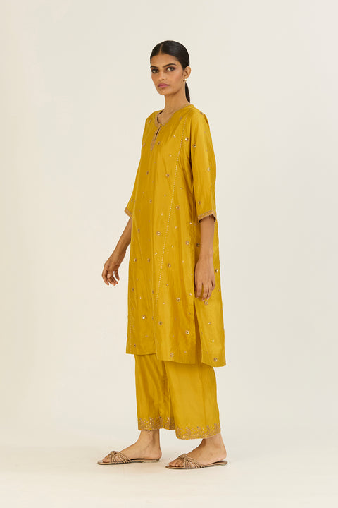 Hina Kurta and Pant-Lime Green