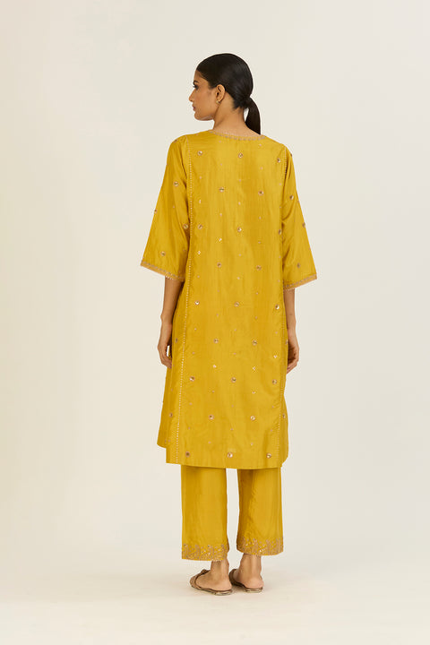 Hina Kurta and Pant-Lime Green
