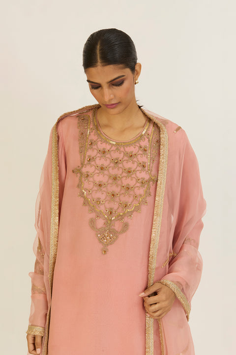 Lehr Dupatta-Salmon Pink