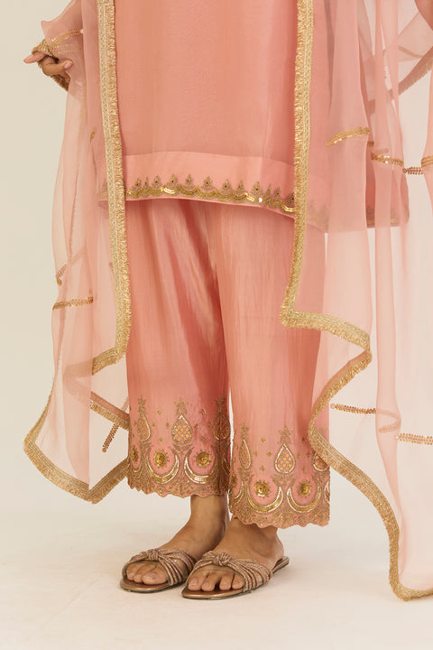 Alta Kurta and Pant-Salmon Pink