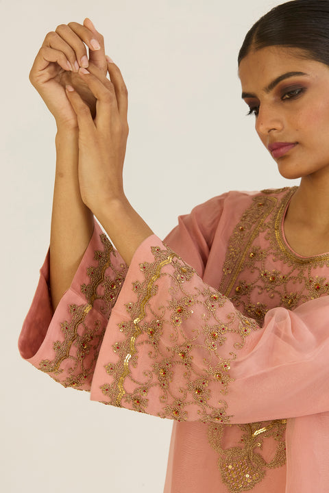 Alta Kurta and Pant-Salmon Pink