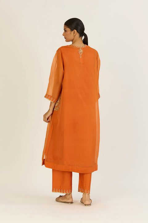 Rysa Kurta and Pant-Orange