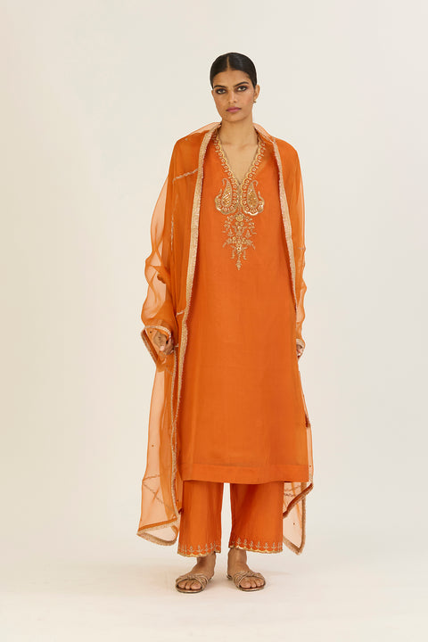 Rysa Kurta and Pant-Orange