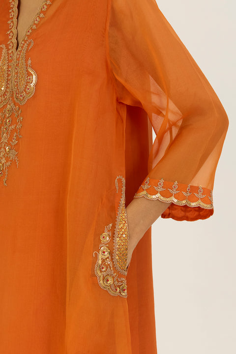Rysa Kurta and Pant-Orange