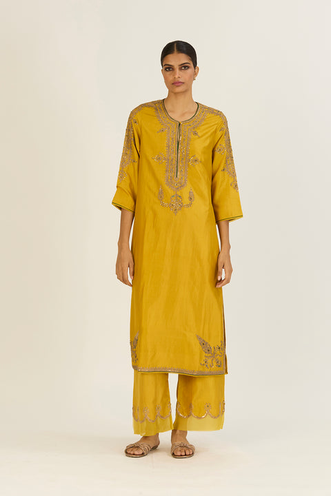 Nandita Kurta and Pant-Lime Green