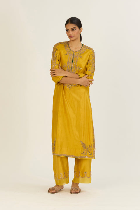 Nandita Kurta and Pant-Lime Green