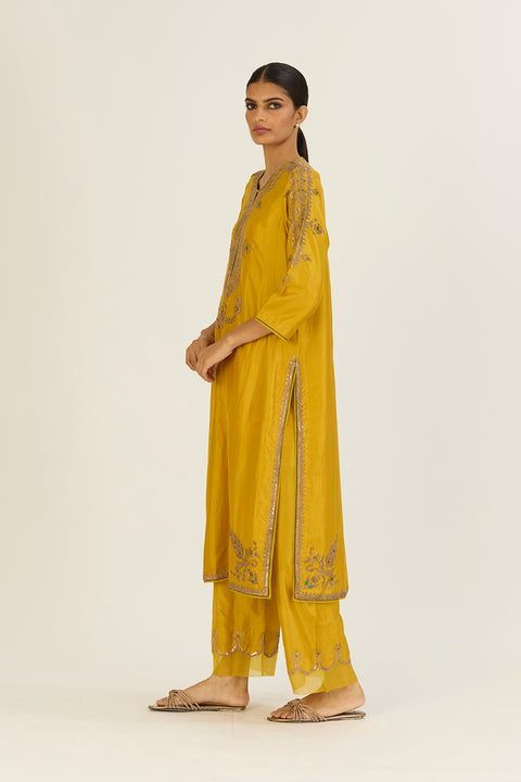 Nandita Kurta and Pant-Lime Green