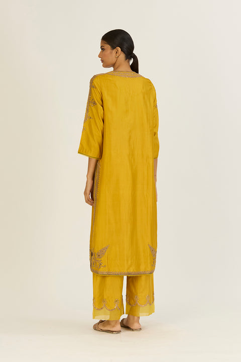 Nandita Kurta and Pant-Lime Green