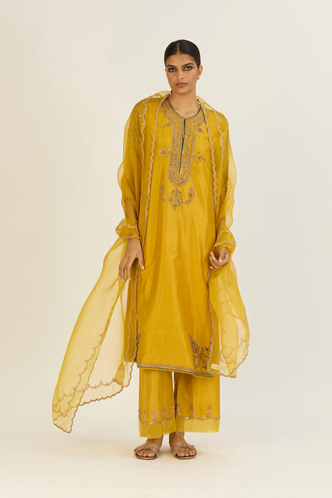 Nandita Kurta and Pant-Lime Green