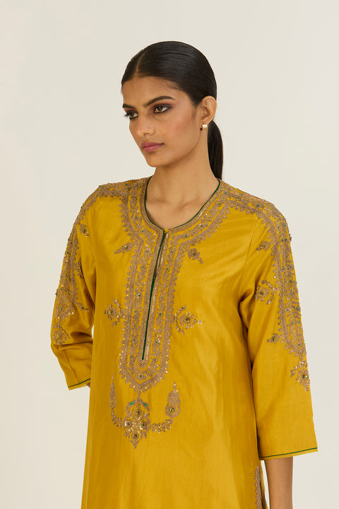 Nandita Kurta and Pant-Lime Green