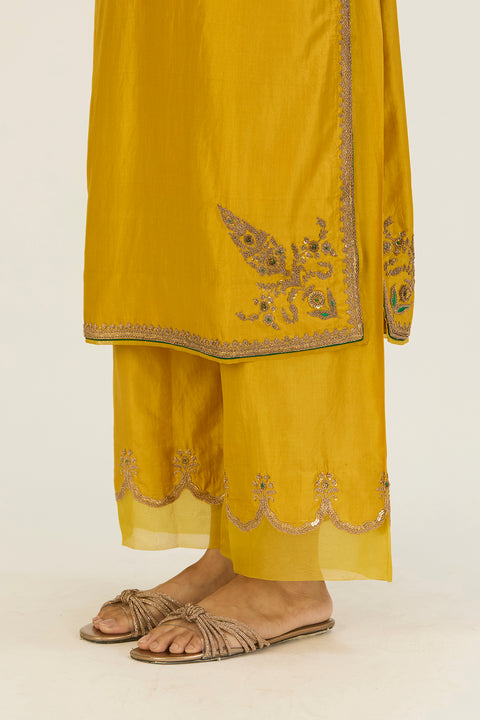 Nandita Kurta and Pant-Lime Green