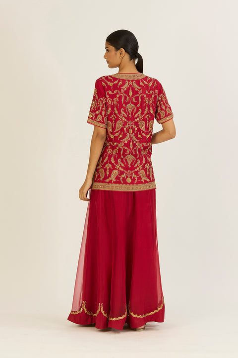 Anvi Kurta and Sharara-Red