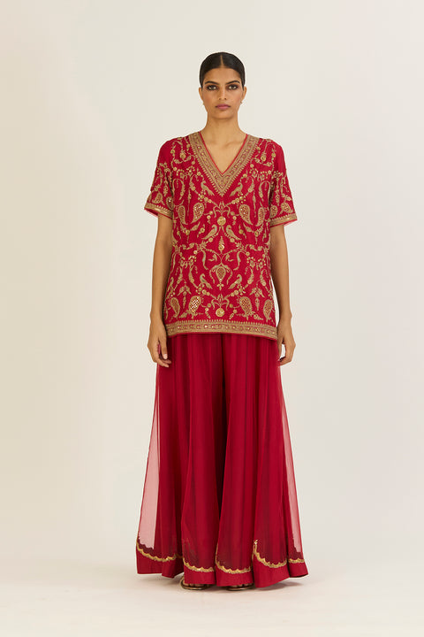 Anvi Kurta and Sharara-Red