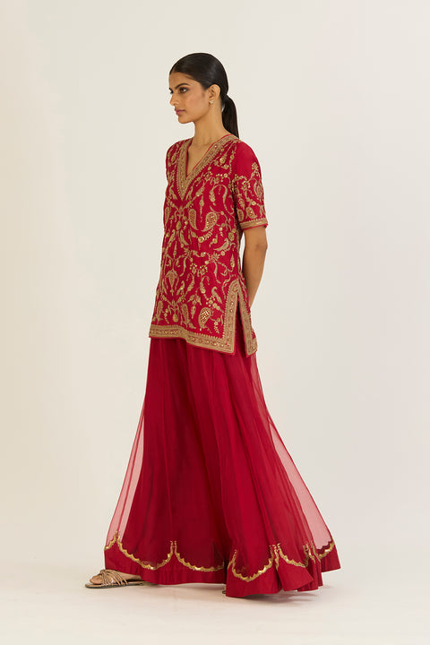 Anvi Kurta and Sharara-Red