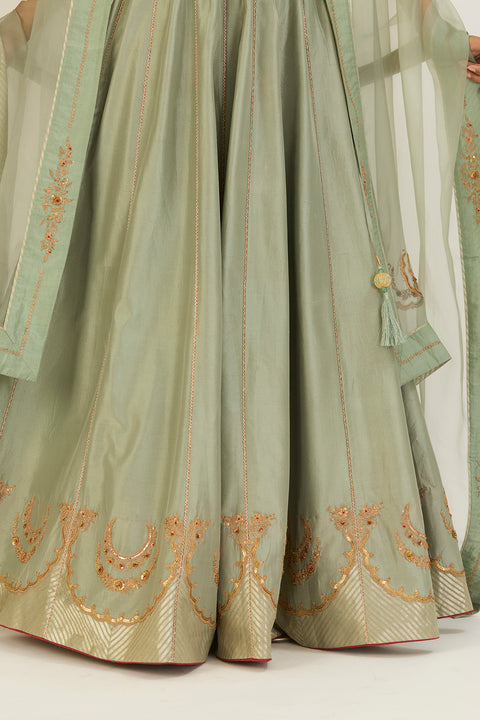 Shaheen Lehenga Set-Jade