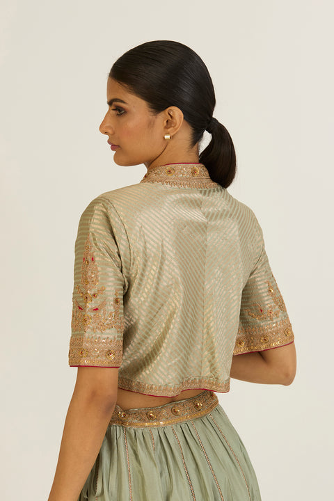 Shaheen Lehenga Set-Jade