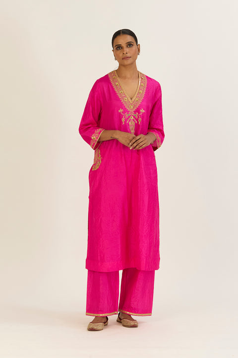 Navya Kurta and Pant-Bright Pink