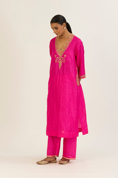 Navya Kurta and Pant-Bright Pink